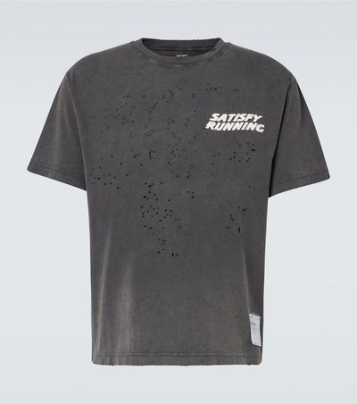 Satisfy Satisfy MothTech distressed cotton jersey T-shirt