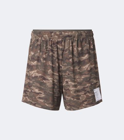 Satisfy Satisfy Space‑O 5" camouflage running shorts