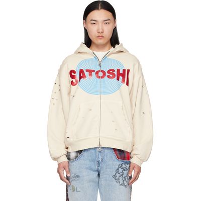 Satoshi Nakamoto Satoshi Nakamoto Off-White Motoslug Zip Hoodie
