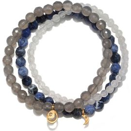 Satya Jewelry Satya Jewelry Peace & Protection Moon Gemstone Bracelet Set