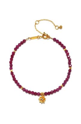 Satya Jewelry Satya Jewelry Ruby Lotus July Birthstone Bracelet