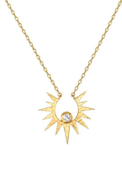 Satya Jewelry Satya Jewelry Unveiling Dreams White Topaz Starburst Necklace