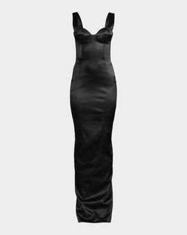 Sau Lee Palmela Sleeveless Satin Gown