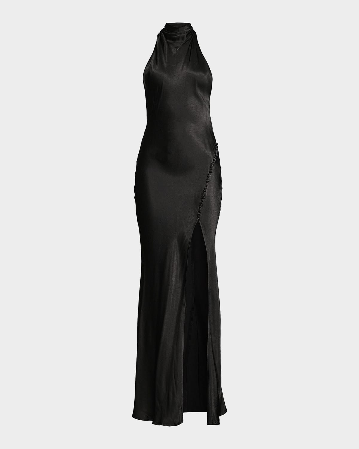Sau Lee Penelope Satin Halter Gown