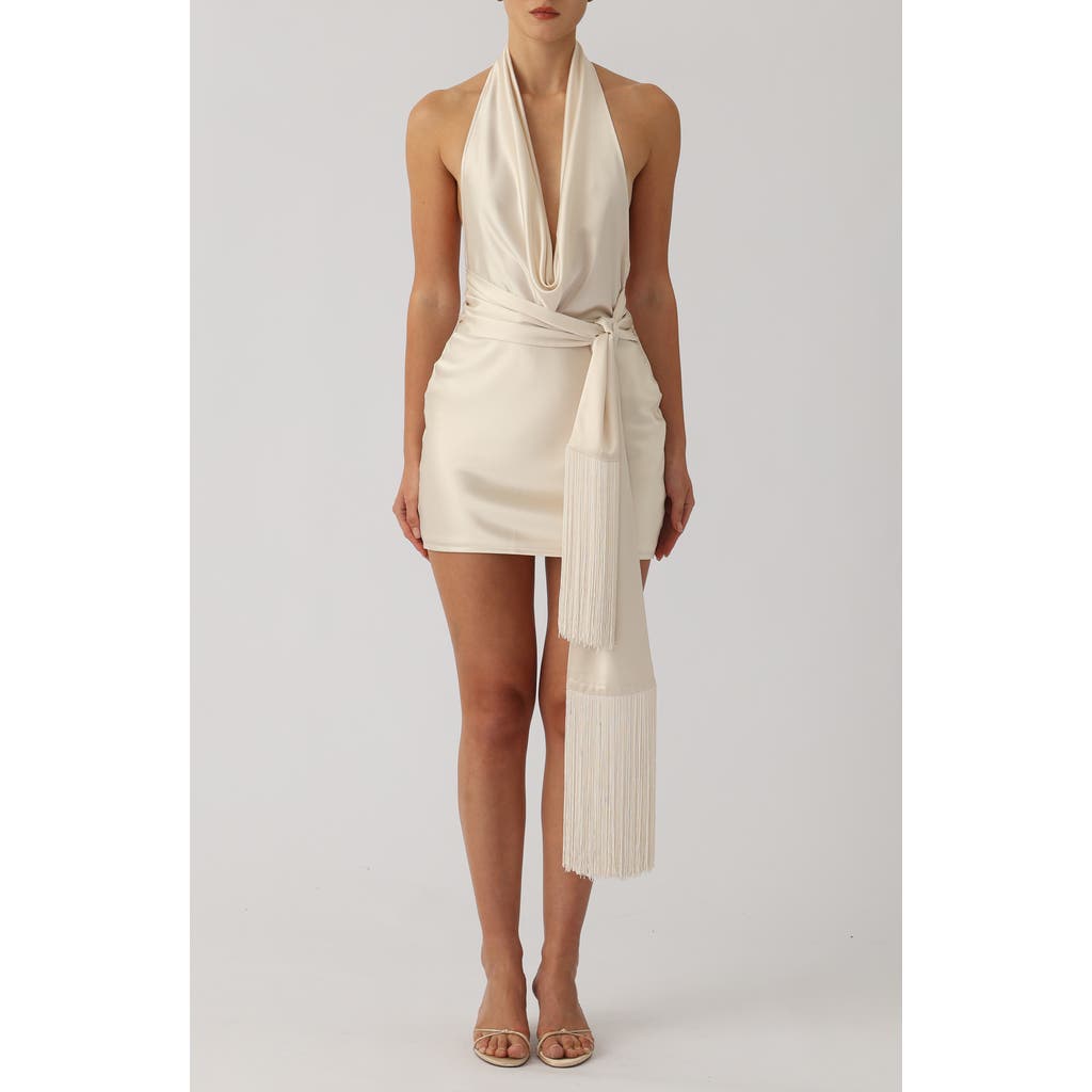 SAU LEE SAU LEE Solene Halter Neck Cocktail Minidress