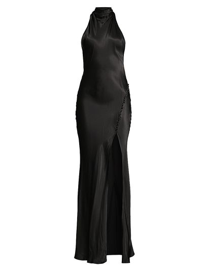 Sau Lee Women's Penelope Satin Halter Gown