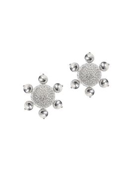 Saulé Women's Étoile Jolie Silvertone Or Goldtone & Rhinestone Clip-On Earrings