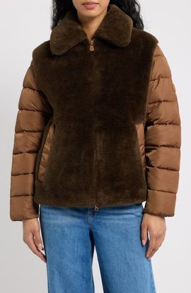 Save The Duck Save The Duck Hana Faux Fur Mixed Media Jacket
