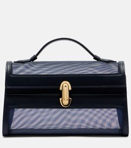 Savette Savette Symmetry leather-trimmed mesh tote bag