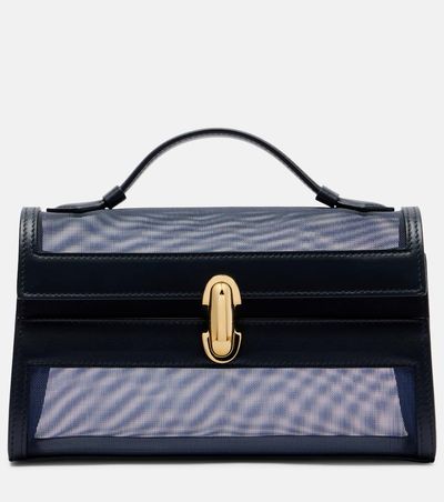 Savette Savette Symmetry leather-trimmed mesh tote bag
