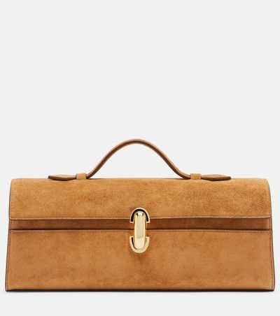 Savette Savette Symmetry Slim Medium suede top-handle bag