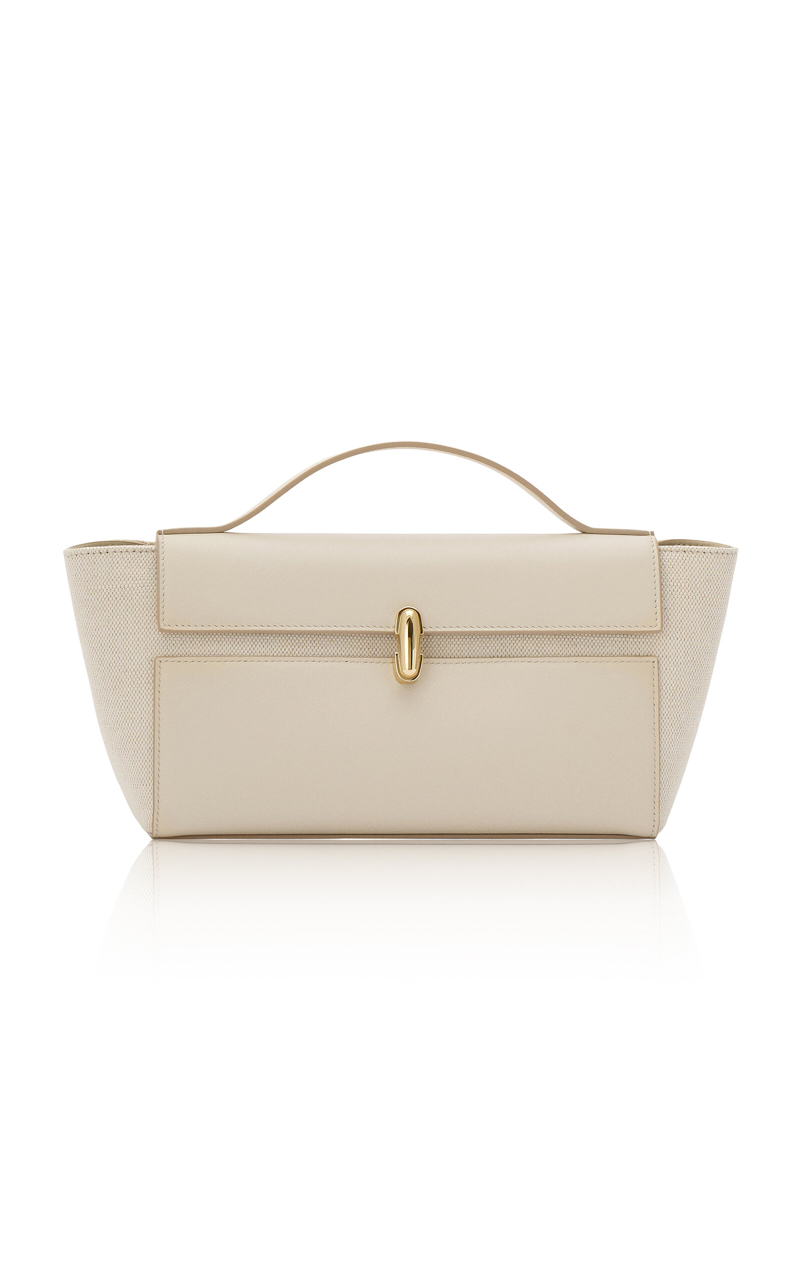 Savette Savette Trapeze Pochette In Canvas And Smooth Calf Leather