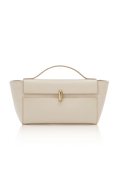 Savette Savette Trapeze Pochette In Canvas And Smooth Calf Leather