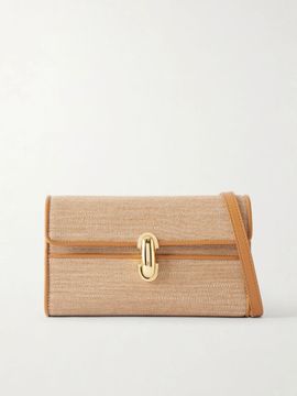 SAVETTE Symmetry leather-trimmed canvas mini shoulder bag