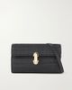 SAVETTE Symmetry leather-trimmed woven raffia shoulder bag - 1