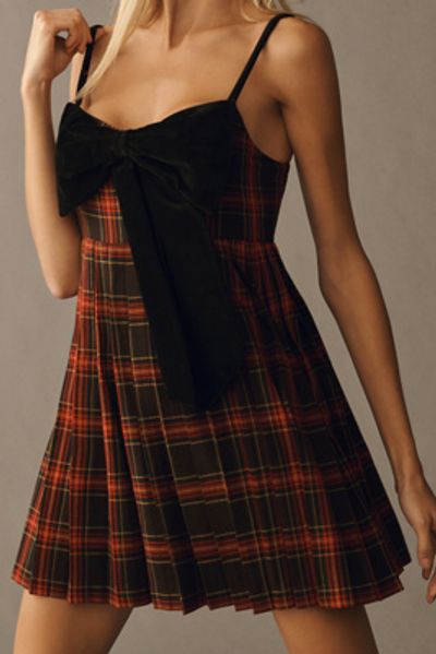 saylor jesse bow pleated mini dress Saylor Dresses