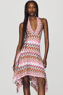 Saylor Lissie Plunge Halter Mini Dress