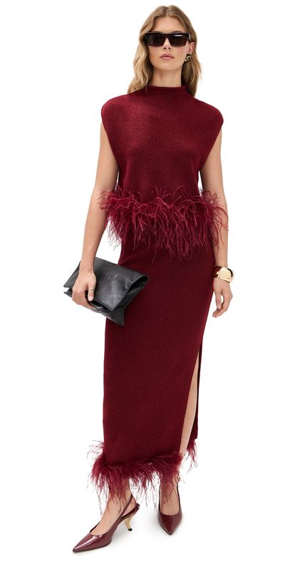 colourful knit dress Handmade Colorful Knit Dress – Red Vintage main image 0