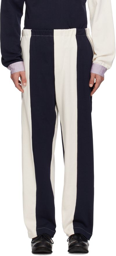 SC103 SC103 Off-White & Navy Leap Sweatpants
