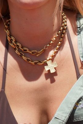 SC COLLECTION SC Collection Madonna Necklace in Gold, Women's at Urban Outfitters