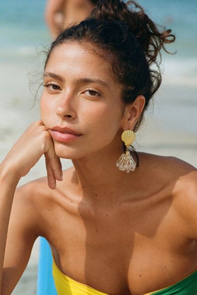SC COLLECTION SC Collection Nellie Earrings in Pink/Gold, Women's at Urban Outfitters