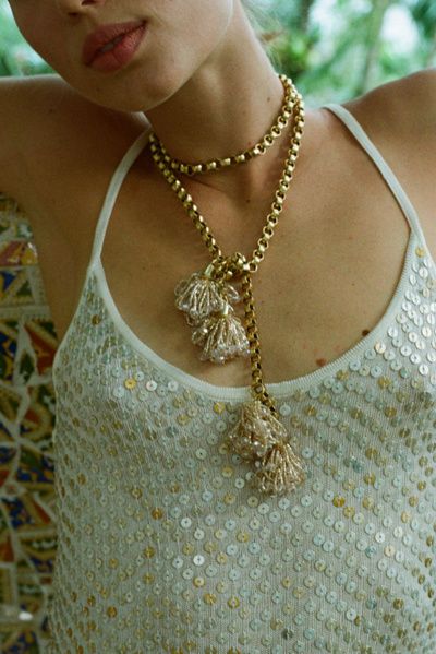SC COLLECTION SC Collection Nellie Wrap-Up Necklace in Gold, Women's at Urban Outfitters