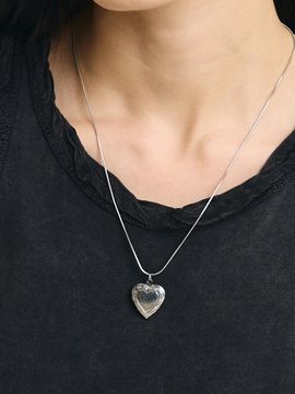 SCALETTO SBW010 Heart embossed texture chain necklace