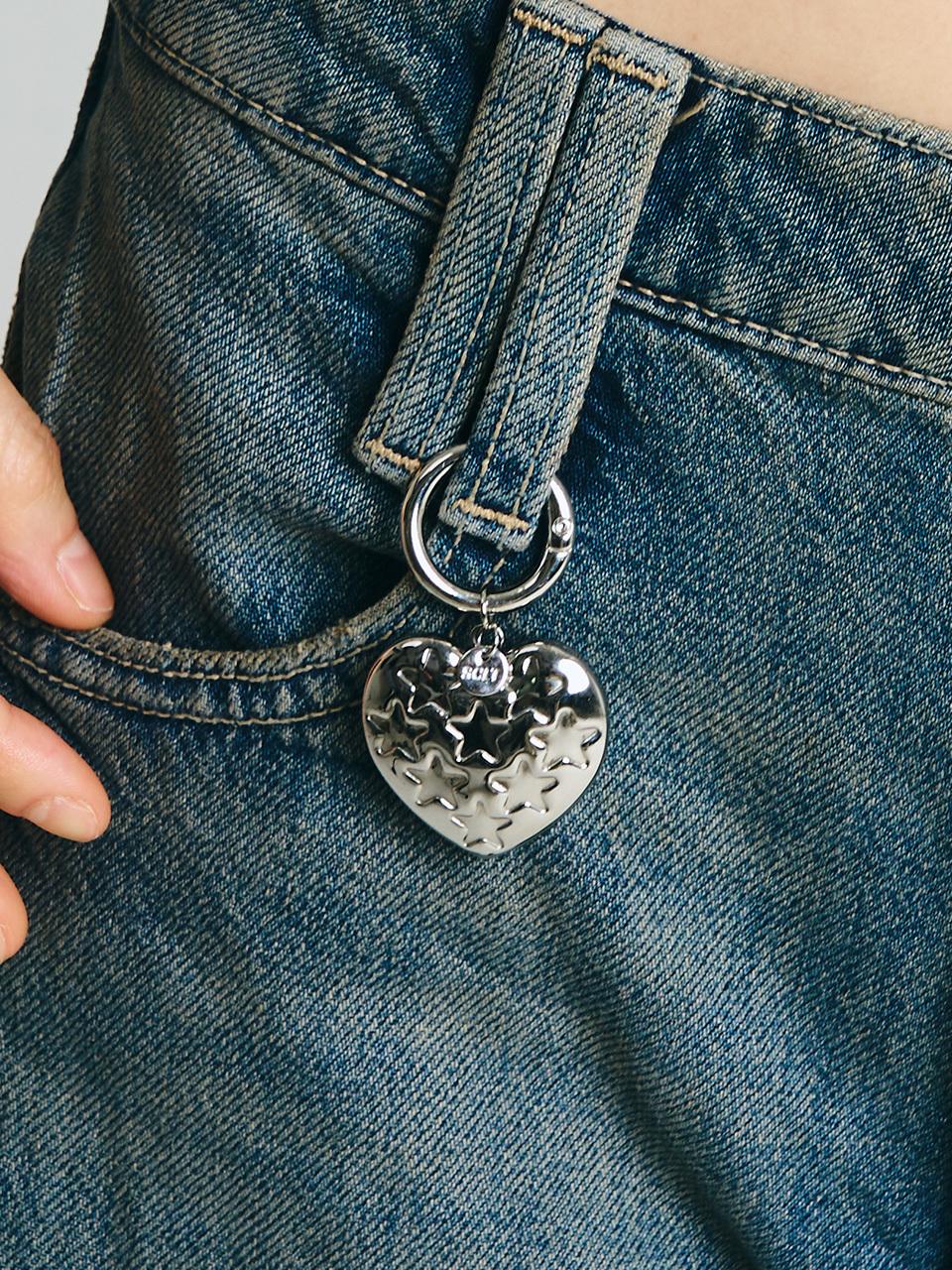 SCALETTO Stars in big heart keyring