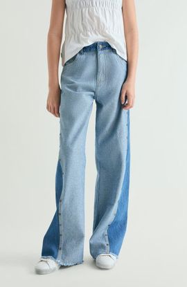 Scalpers Scalpers Kids Wide Leg Bicolor Denim Pants 