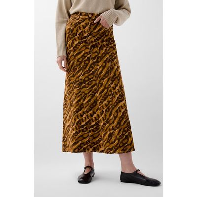 Scalpers Scalpers Print Flare Denim Skirt