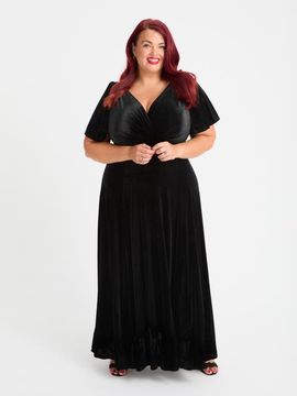 Scarlett & Jo Scarlett & Jo Isabelle Panne Velvet Maxi Dress