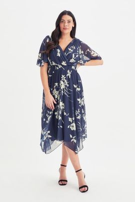 Scarlett & Jo Scarlett & Jo Julie Floral Hanky Hem Dress