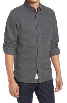 Schott NYC Schott NYC Heather Flannel Long Sleeve Button-Up Shirt