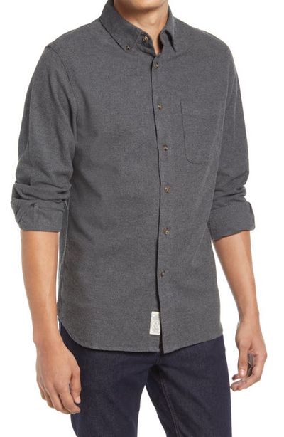 Schott NYC Schott NYC Heather Flannel Long Sleeve Button-Up Shirt