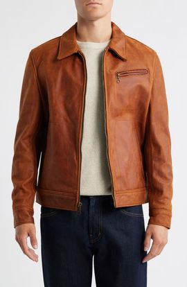 Schott NYC Schott NYC Lightweight Vintage Oil Tanned Unlined Cowhide Leather Trucker Jacket