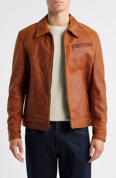 Schott NYC Schott NYC Lightweight Vintage Oil Tanned Unlined Cowhide Leather Trucker Jacket