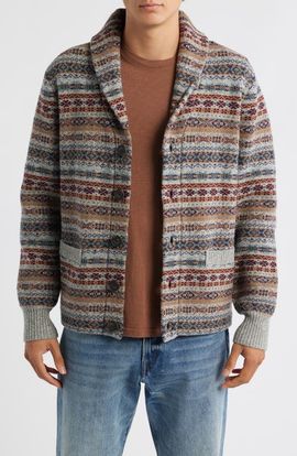 Schott NYC Schott NYC Men's Wool Blend Shawl Collar Cardigan