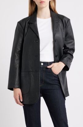 Schott NYC Schott NYC Oversize Leather Blazer