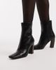 Schuh Schuh Bryson curved heel mid ankle boots in black - 4