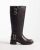Schuh schuh Disk pull on boots with buckle details in brown PU-Neutral - 1