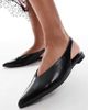 Schuh schuh Lace sling back flat shoes in black - 2