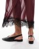 Schuh schuh Lace sling back flat shoes in black - 4