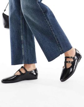 Schuh schuh Lamp double strap ballet flats in black