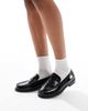 Schuh schuh Lillian penny loafers in black crinkle leather - 3