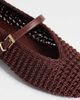 Schuh schuh Lisbeth double buckle woven ballet flats in brown - 3