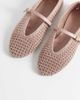 Schuh schuh Lisbeth double buckle woven ballet flats in pink - 2