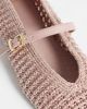 Schuh schuh Lisbeth double buckle woven ballet flats in pink - 3