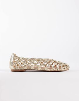 Schuh schuh Lotte woven ballet flats in gold