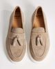 Schuh Schuh Percy tassel boat shoe in taupe suede-Neutral - 3