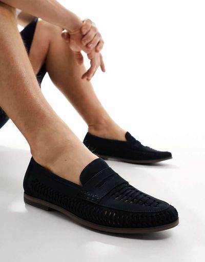 Schuh schuh Reem woven loafers in navy